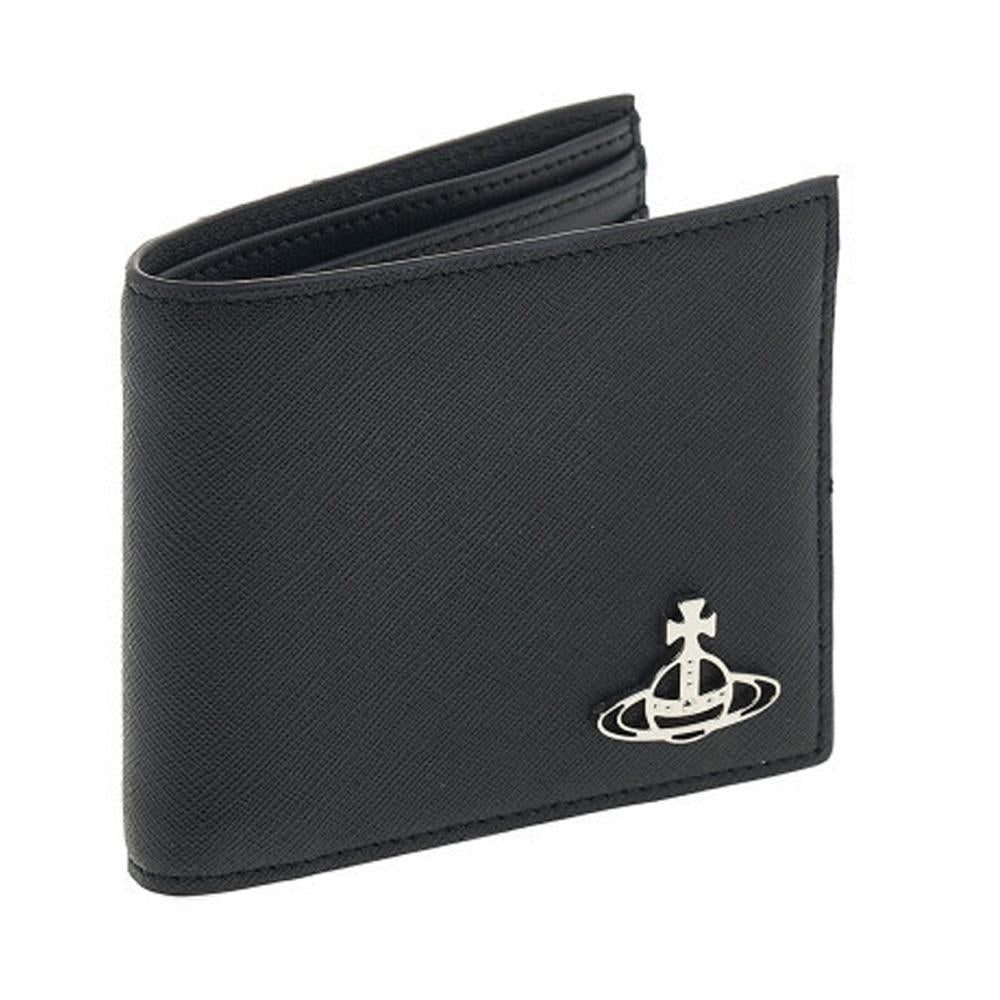 Vivienne Westwood ORB Silver Logo Leather Bifold Wallet 51120008U S000B N401