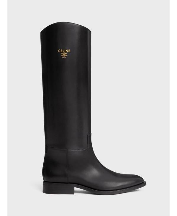 CELINE Anais Riding Boots in Calfskin Black Mid Boots