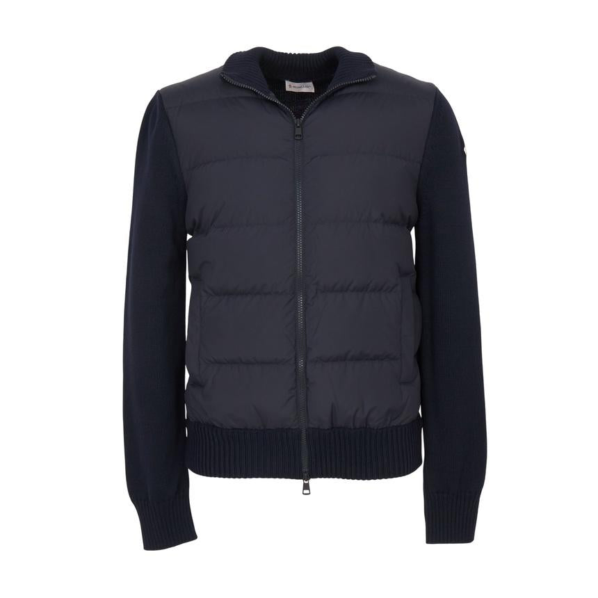 Moncler Men’s Padded Zip-Up Knit Cardigan Navy
