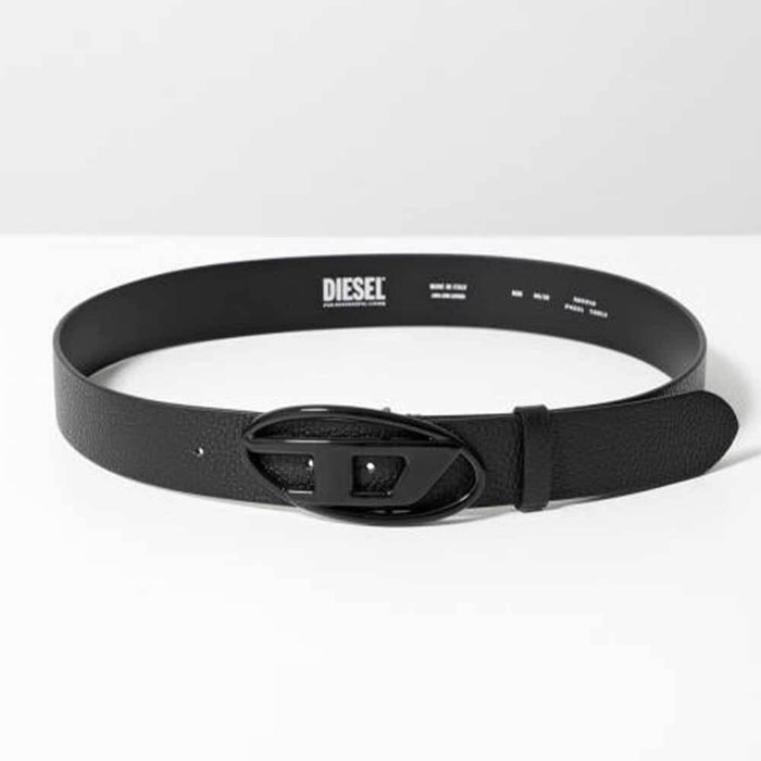 DIESEL Unisex Black Leather Belt