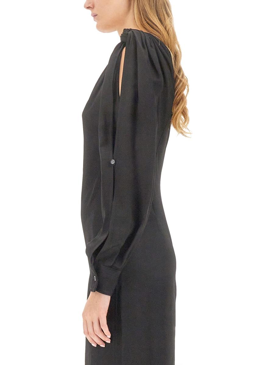 Bottega Veneta Long Sleeve Midi Dress Black FW23