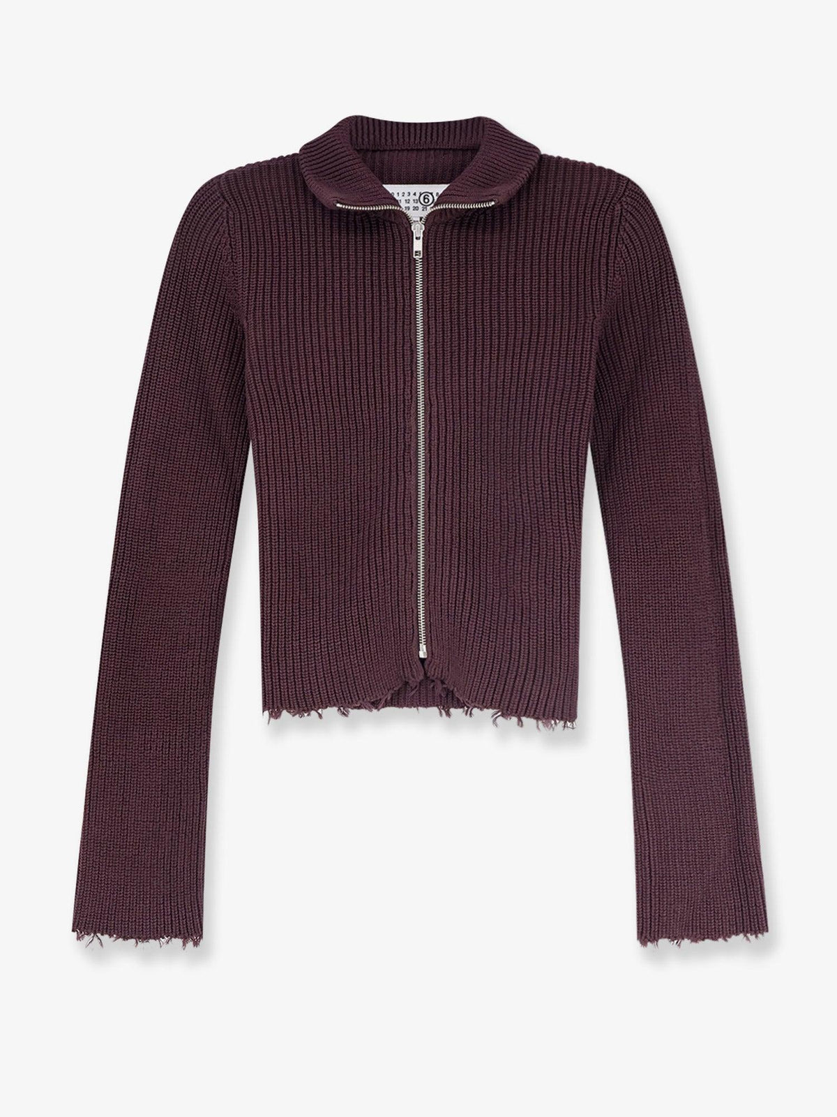 Maison Margiela Wool Zip-Up Knit Cardigan Ivory Women’s