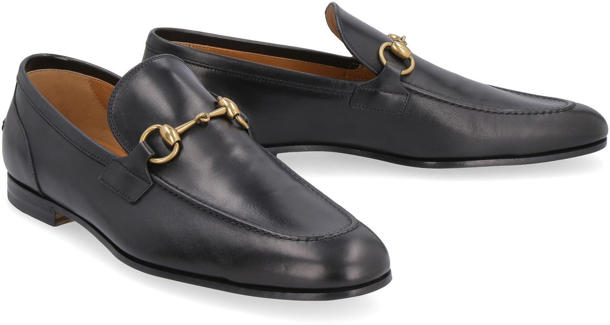 GUCCI Black Leather Loafer Men's Dress Shoes
