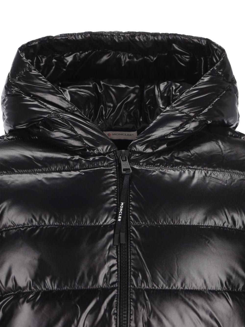 Moncler Black Wool Zip-Up Cardigan