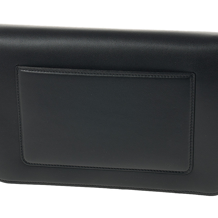 VALENTINO Garavani V Logo Signature Black Leather Clutch