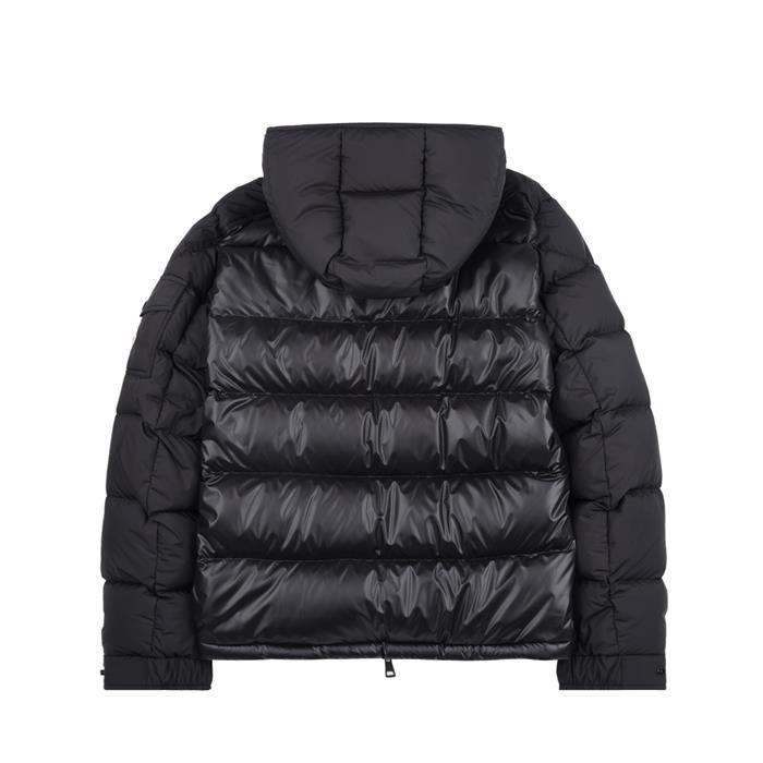 Moncler Black Nylon Hooded Short Down Jacket