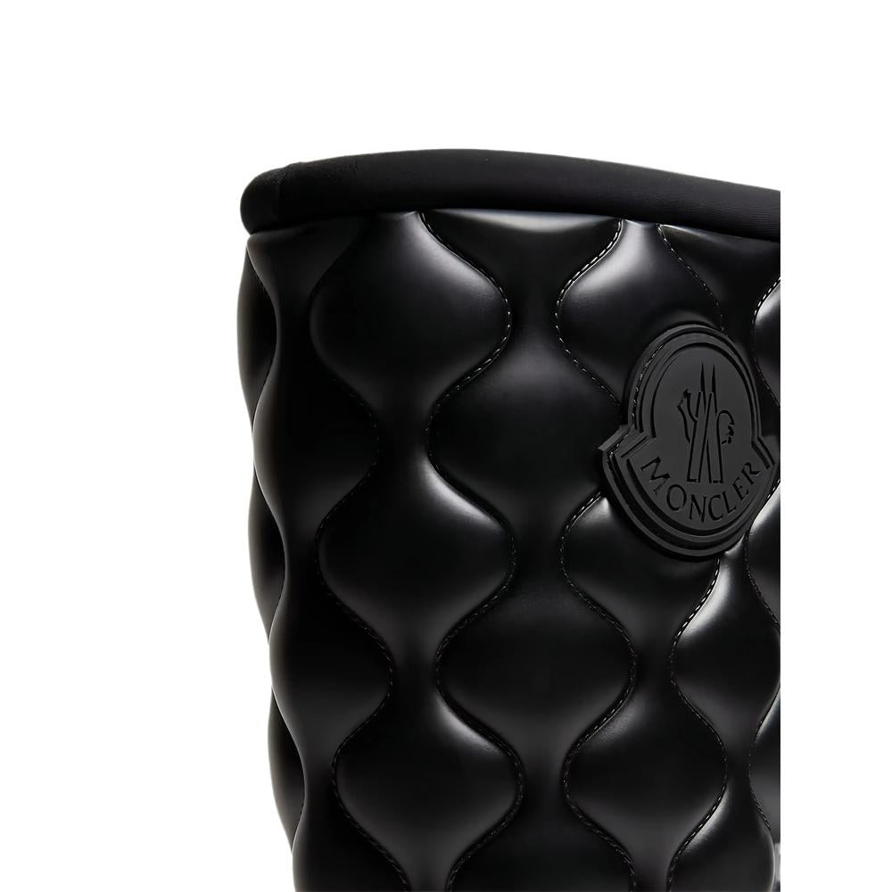 Moncler Black Leather Mid-Calf Boots