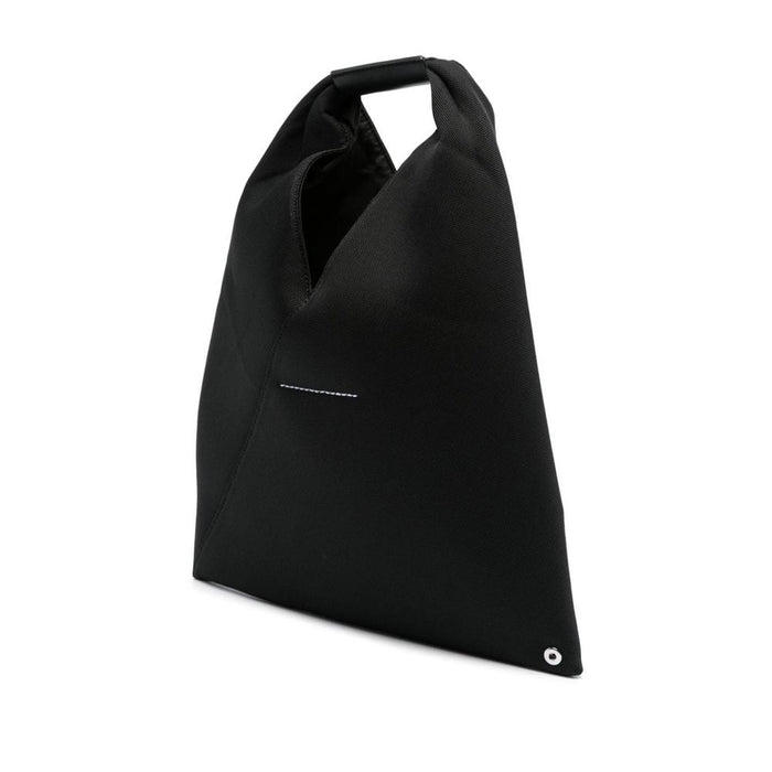MM6 Japanese Small Tote Bag Black Leather Shoulder Bag