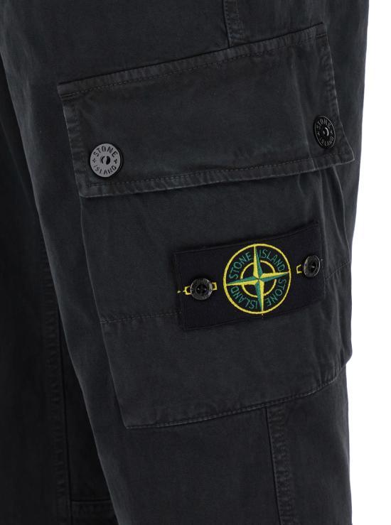 STONE ISLAND Cotton Cargo Pants for Men 8115303L1A0129 BLACK DOM