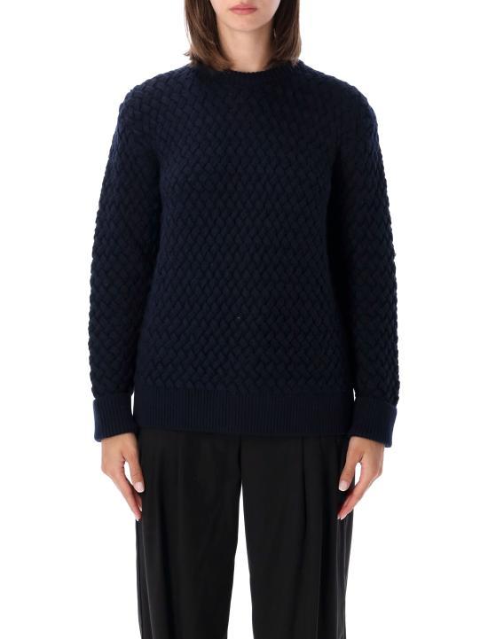 Bottega Veneta Navy Blue Wool Crewneck Sweater
