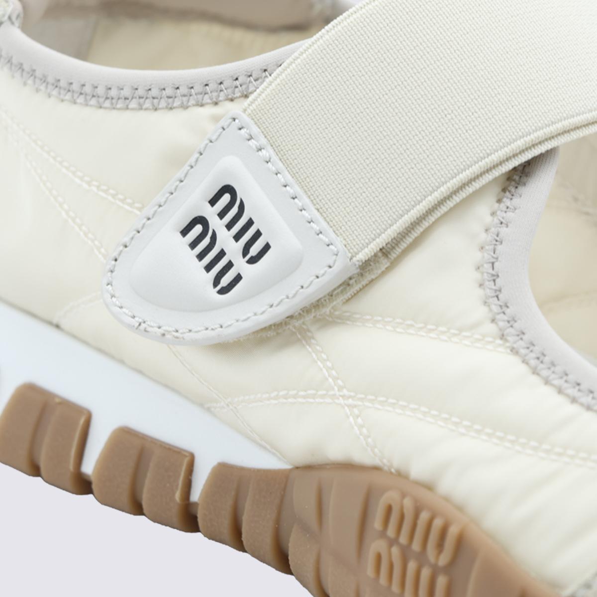 Miu Miu White Fabric Sneakers Women’s Casual Shoes
