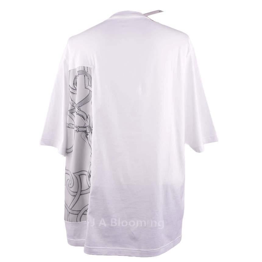 HERMES Men’s Short Sleeve T-Shirt Blanc Cotton White H557900HA90XL