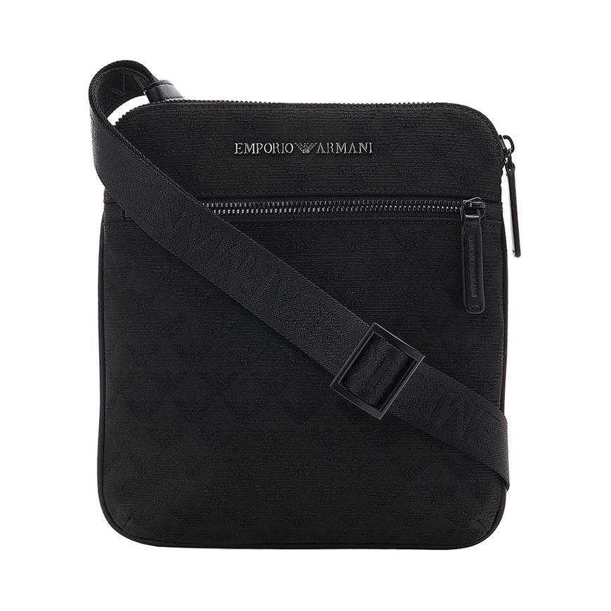 Emporio Armani Men’s Jacquard Eagle Crossbody Bag