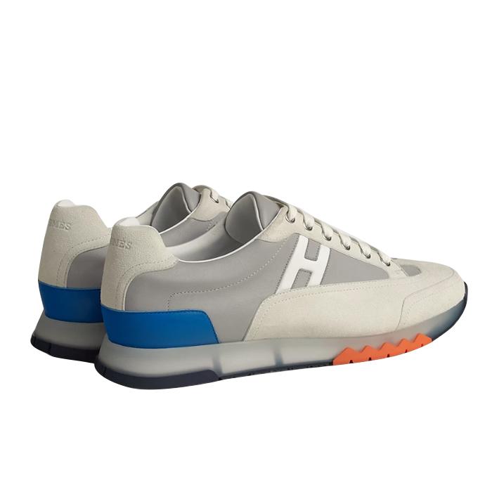 HERMES Trail Sneakers Calfskin Multicolor Blue Orange Low-Top