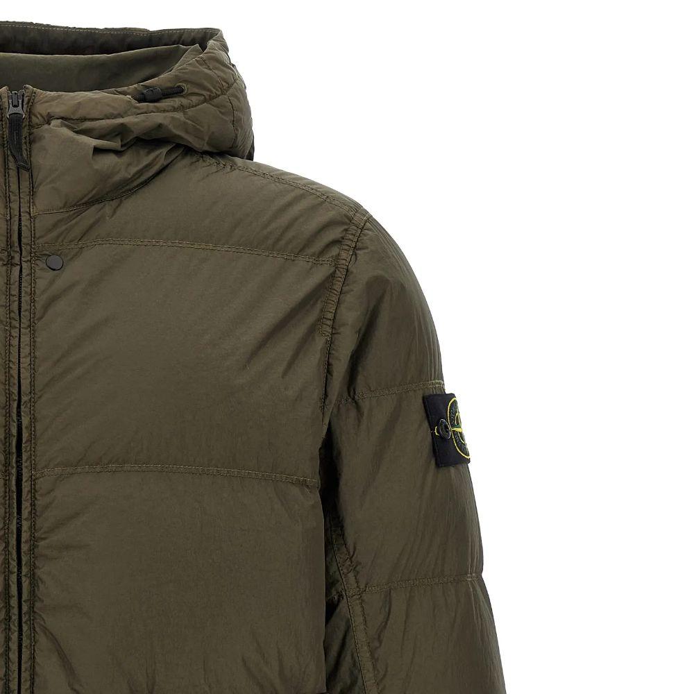 STONE ISLAND Crinkle Reps Hooded Down Puffer Jacket Military 4100011 S0A23 V0054