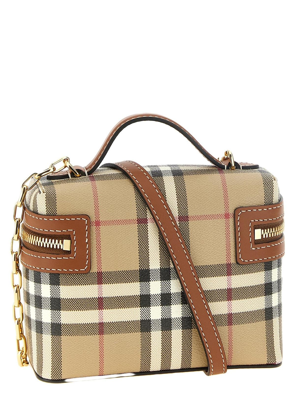 BURBERRY Archive Beige Check Canvas Crossbody Bag