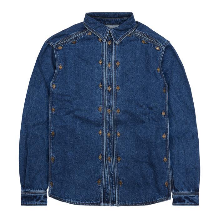 Y PROJECT Button Panel Denim Long Sleeve Shirt SHIRT47S23 NAVY