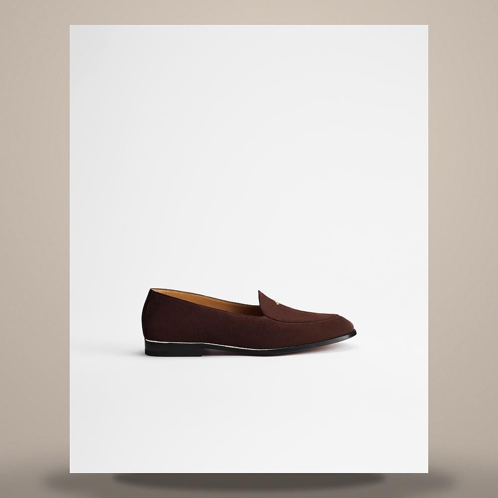 DIOR Brown Suede Calfskin Antibes Loafers 3LO190ADJ H720