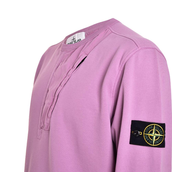 STONE ISLAND Indigo Pink Zip Pocket Wappen Sweatshirt for Men