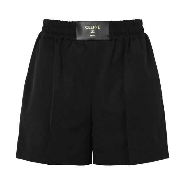 CELINE Black Wool Twill Shorts