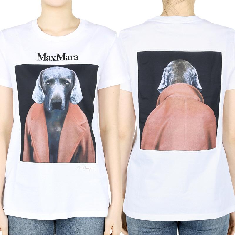 Max Mara CIPRIA Cotton Short-Sleeve T-Shirt White/Red 2421946071600 012