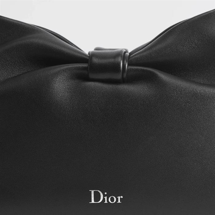 DIOR Bow Small Shoulder Bag Black Leather