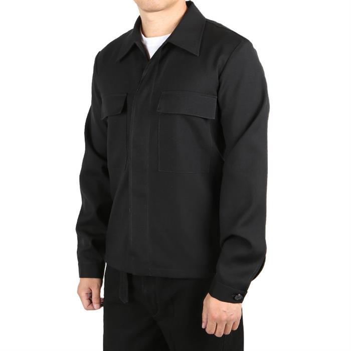 JIL SANDER Pointed Collar Wool Gabardine Long-Sleeve Shirt
