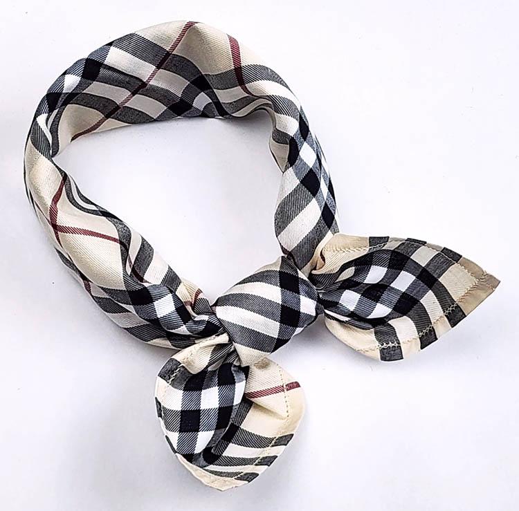 BURBERRY Nova Check Equestrian Knight Logo Petite Cream Scarf
