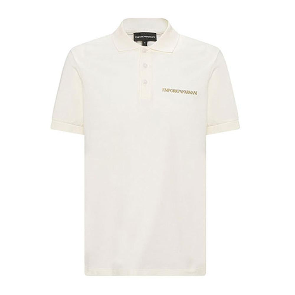 Emporio Armani Ivory Cotton Short Sleeve Polo Shirt Men’s