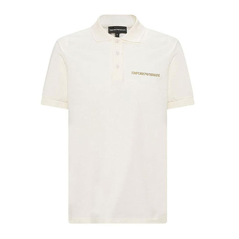 Emporio Armani Ivory Cotton Short Sleeve Polo Shirt Men’s
