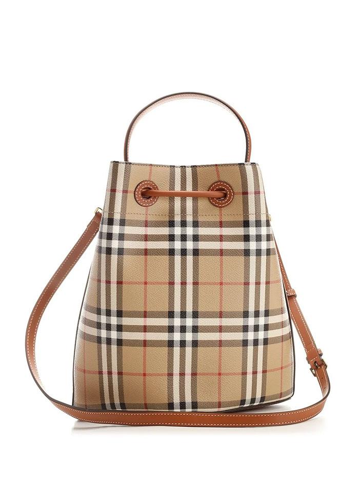 BURBERRY Check TB Bucket Bag Small Crossbody