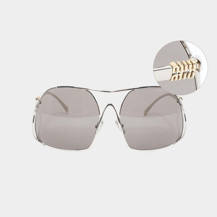 Miu Miu Silver Frame Dark Gray Lens Women’s Sunglasses 0MU A55S 1BC80Q