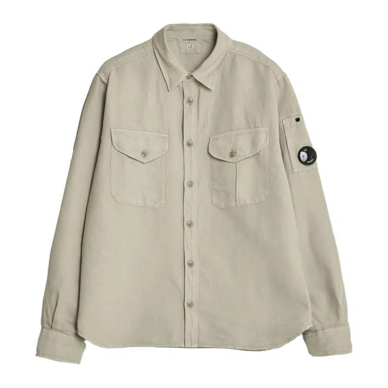CP Company Men's Cotton Linen Long Sleeve Shirt