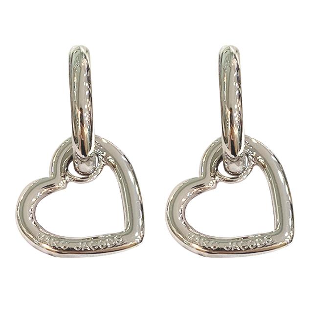 Marc Jacobs Double Heart Hoop Earrings Gold-Tone Unisex Jewelry