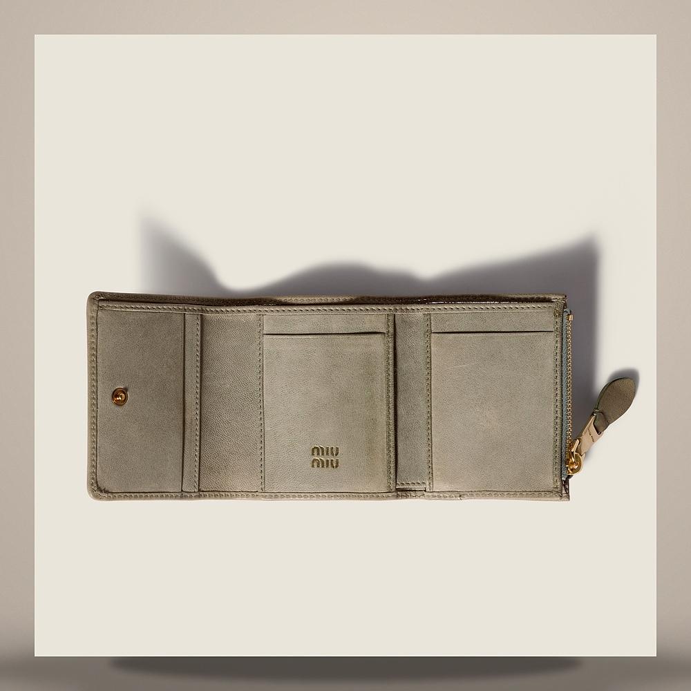 Miu Miu Small Nappa Leather Card Holder Wallet Black 5MH051 AEFX F0035