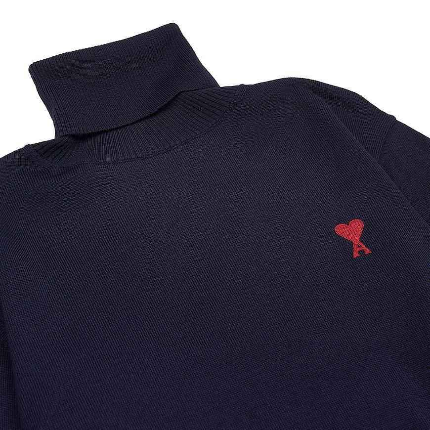 AMI Small Heart Logo Round Neck Knit Sweater for Women KN0025 430
