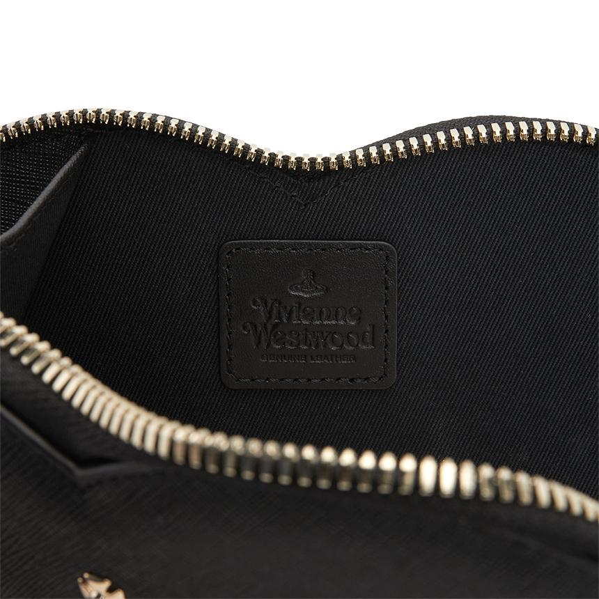 Vivienne Westwood Saffiano New Heart Chain Crossbody Bag fo 58010001W L001N N402