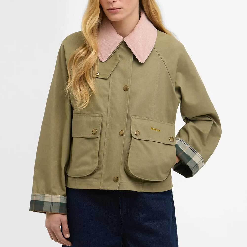 Barbour Cropped Beadnell Casual Jacket Olive Women’s