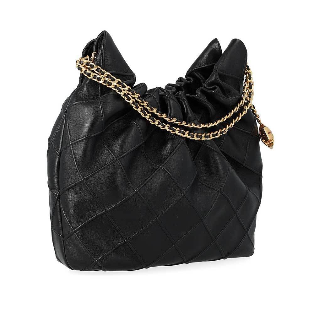 Tory Burch Fleming Mini Hobo Bag Black Leather Shoulder Bag 162451 001