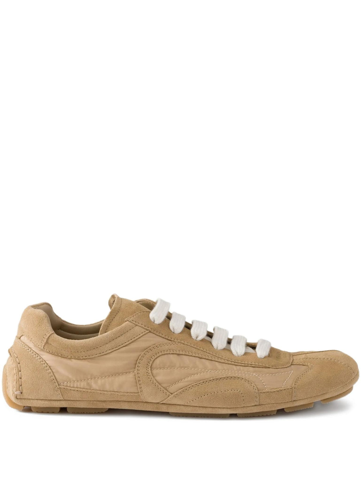 PRADA White Leather Low-Top Sneakers