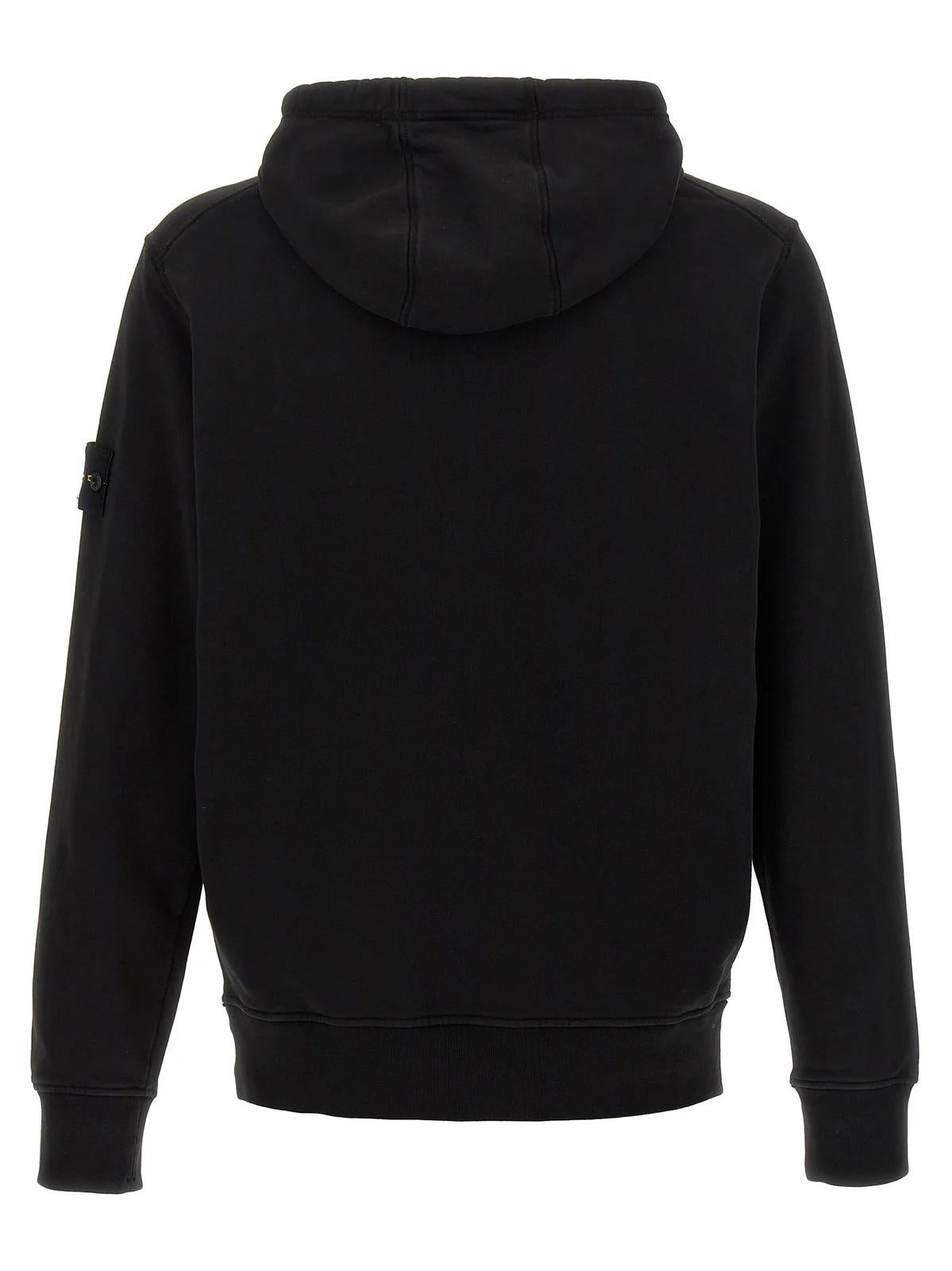 STONE ISLAND Black Hooded T-Shirt Unisex 811564151 A0029