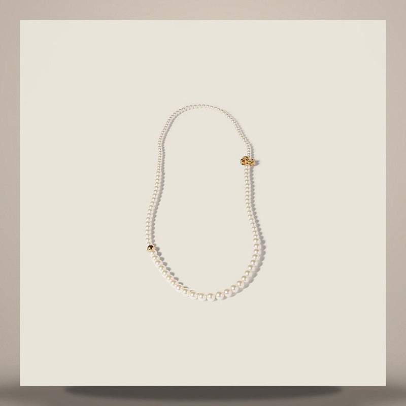 Miu Miu Metal and Pearl Necklace 5IC341 2G9N F0SAJ