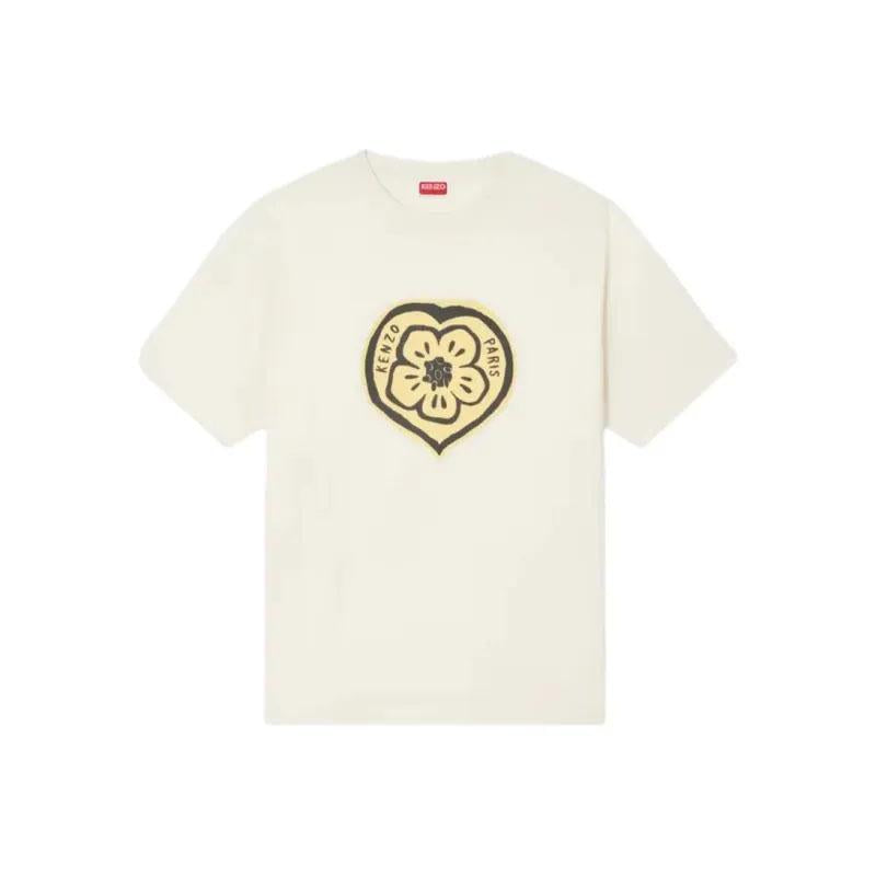 KENZO Ecru Boke Heart Graphic Short Sleeve T-Shirt for Men