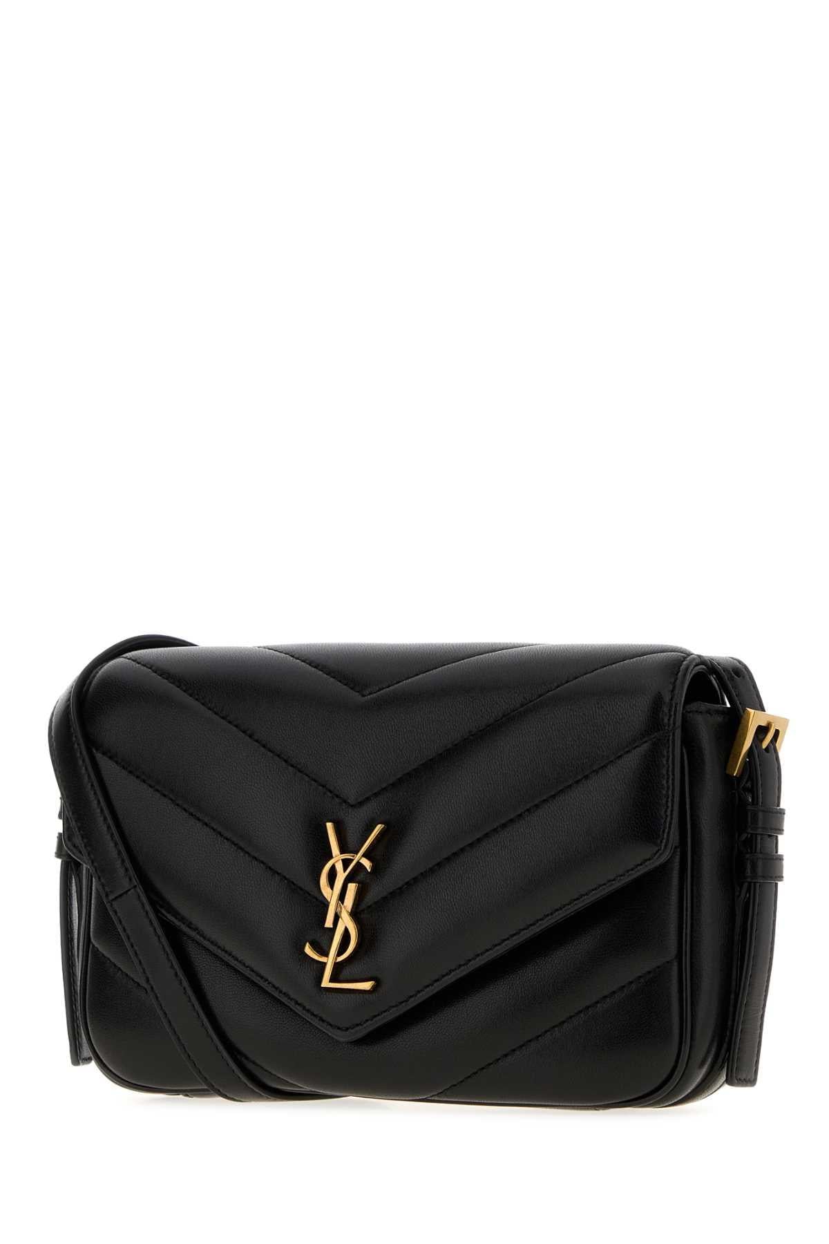 Saint Laurent Leather Shoulder Bag Black