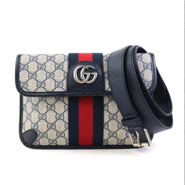 GUCCI Navy Unisex Belt Sling Bag Hip Pack Shoulder Bag 674081 96IWN 4076