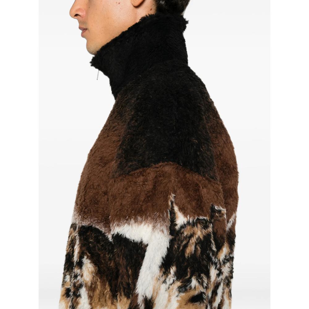 Maison Margiela Black Wool Zip-Up Knit Jacket for Men