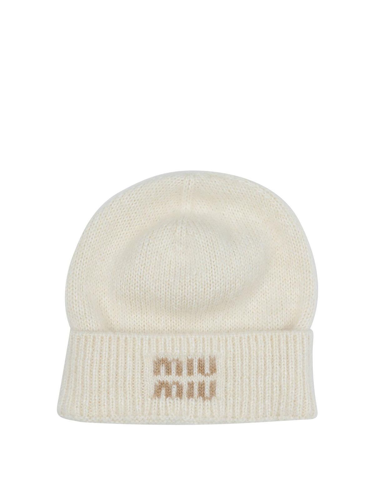 Miu Miu Black Wool Ribbed Beanie