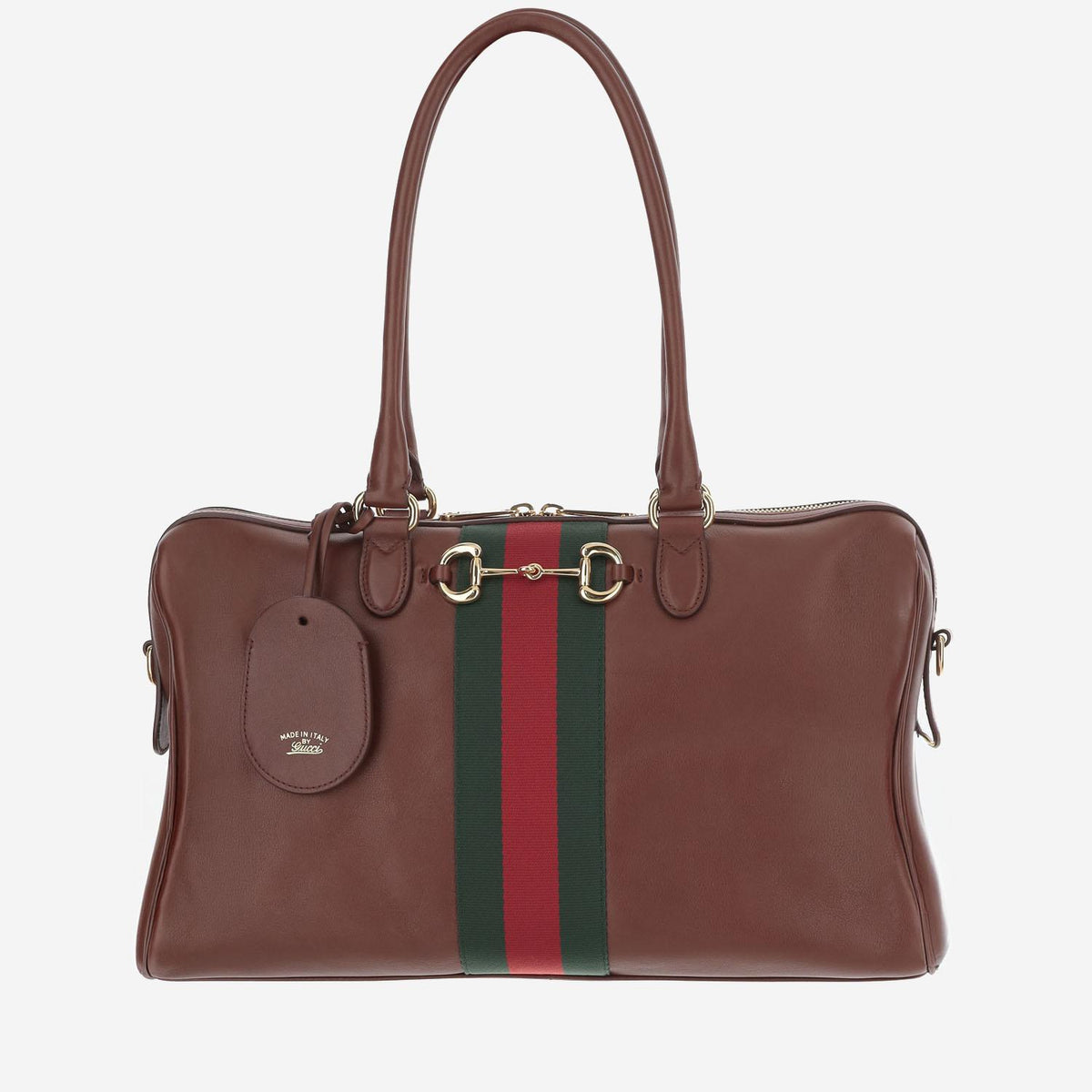 GUCCI Leather Shoulder Bag Brown