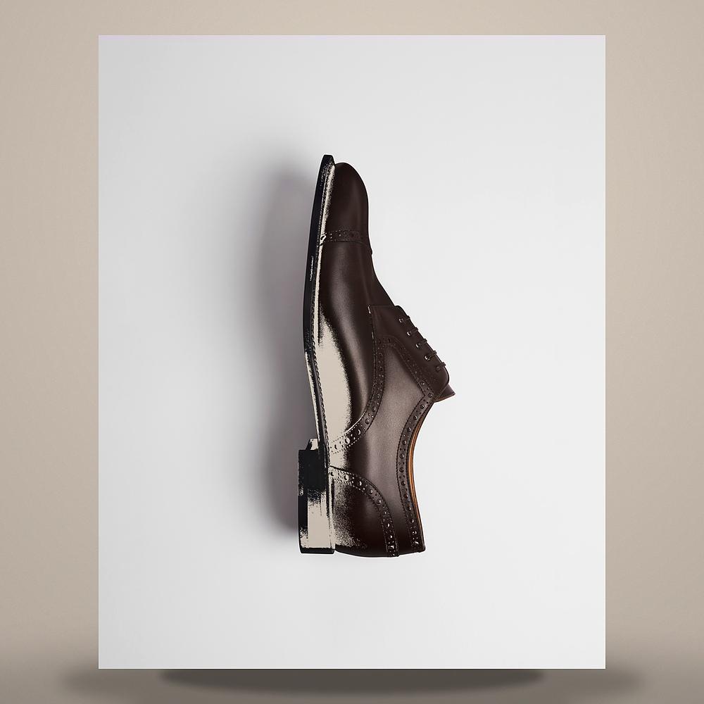 DIOR Brown Smooth Calfskin Brogue Derby Loafers 3DE459ACB H750