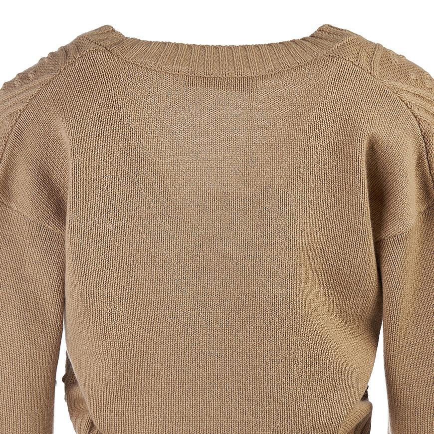 Max Mara Women’s V-Neck Cardigan Lella FW24 Beige Knit